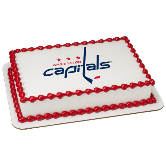 Imágenes comestibles para decoración de tartas con el logotipo de los Washington Capitals de la NHL National Hockey League ABPID08323 