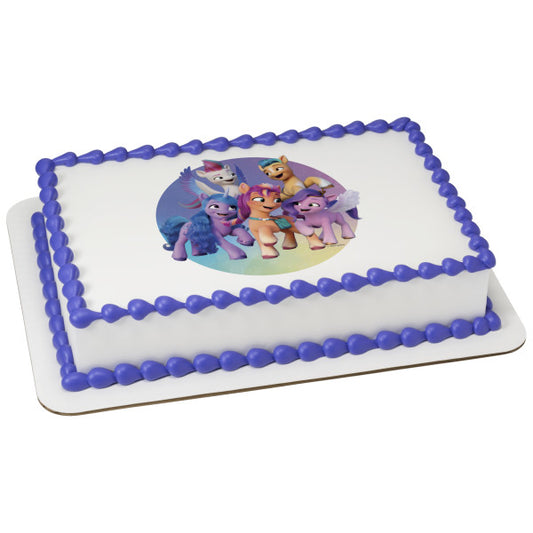 Imagen de adorno comestible para tarta Dream Team de My Little Pony