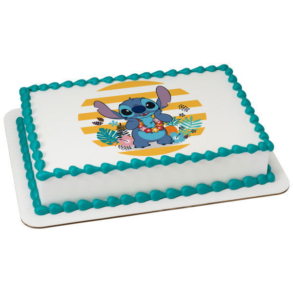 Disney Lilo and Stitch Beach Day Edible Cake Topper Image ABPID56769