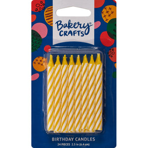 Yellow Candy Stripe Smooth & Spiral Candles