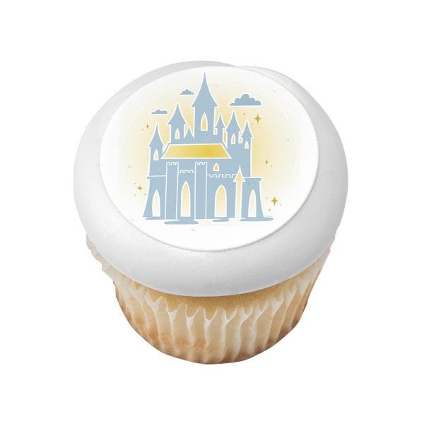 Imagen comestible para decoración de tartas con castillo de princesas de Disney