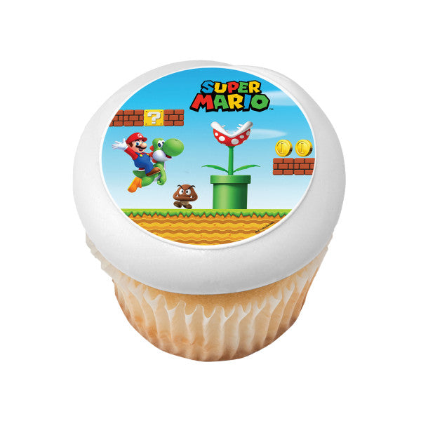 Super Mario™ Mushroom Kingdom Edible Cake Topper Image