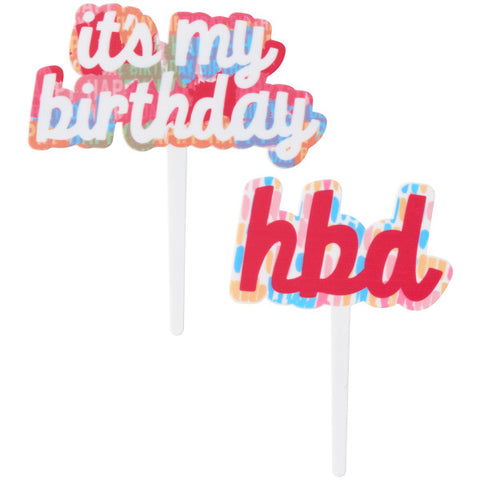 Happy Birthday Vertical Layon Cake Decoration