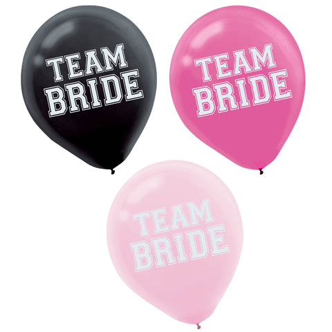 Team Bride Latex Balloons, Asst. Colors