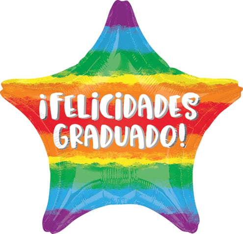 Rainbow Felicidades Graduado Balloon