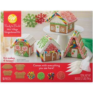 Ready-to-Build Mini Village Christmas Gingerbread Kit, 13-Piece
