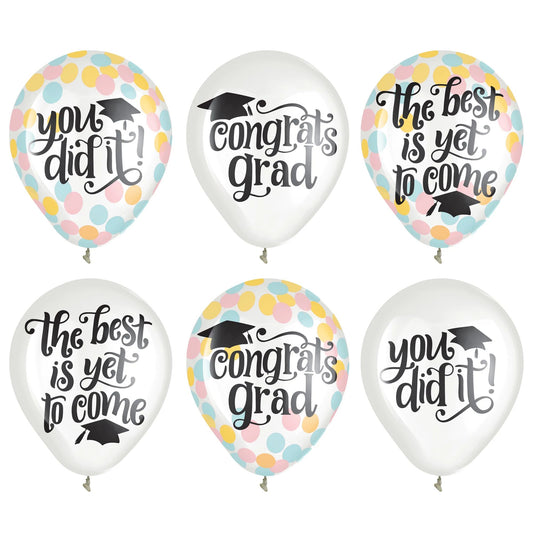 Follow Your Dreams 12" Latex Confetti Balloons, 6ct