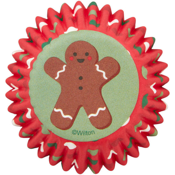 Gingerbread Man Mini Paper Christmas Cupcake Liners, 100-Count