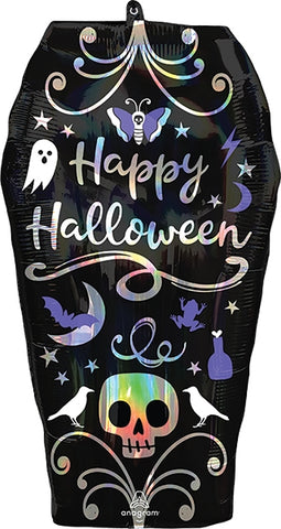 Halloween Coffin Holographic 27" Foil Balloon