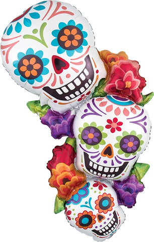 Day of the Dead Stacking Sugar Skulls 38" Foil Balloon