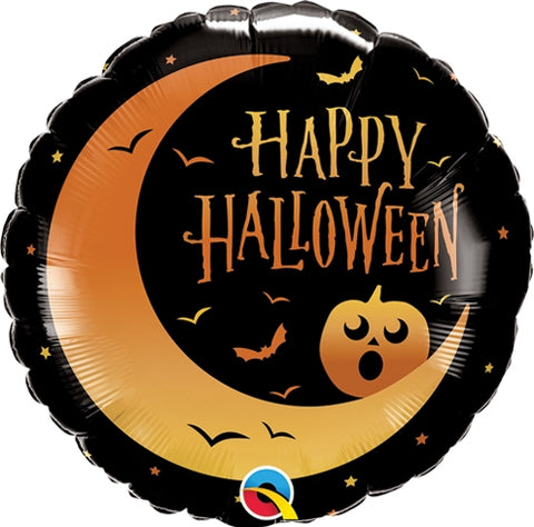 Halloween Crescent Moon & Jack-o-Lantern 18" Balloon