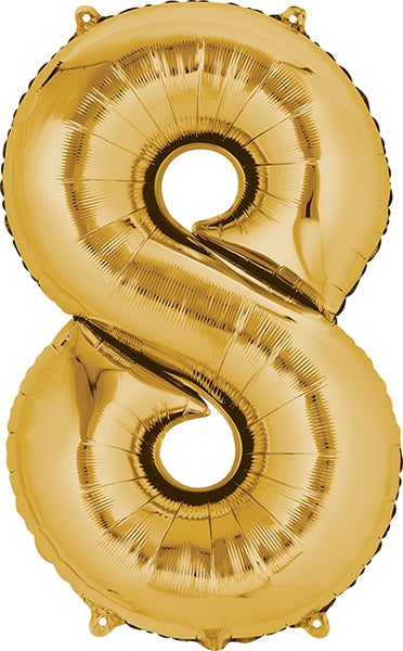 Anagram 34" Numeral 8 Balloon - Gold