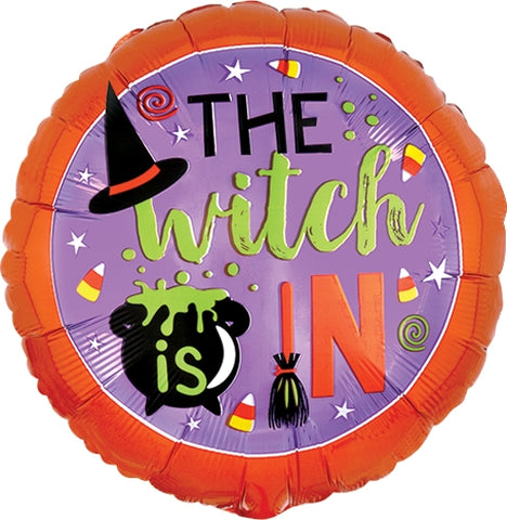 Halloween The Witch Is In 18" Foil Balloon