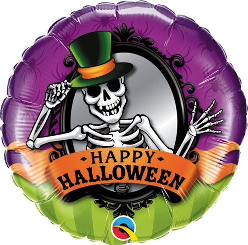 Halloween Skeleton Mirror 18" Foil Balloon
