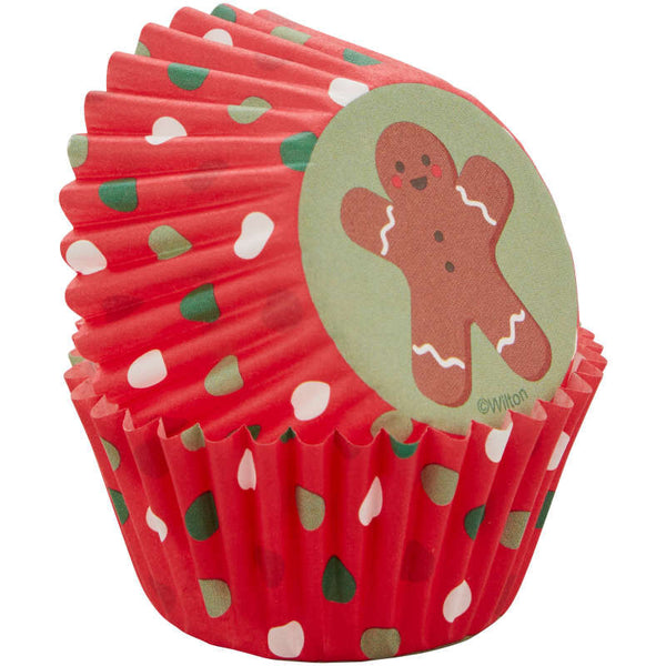 Gingerbread Man Mini Paper Christmas Cupcake Liners, 100-Count