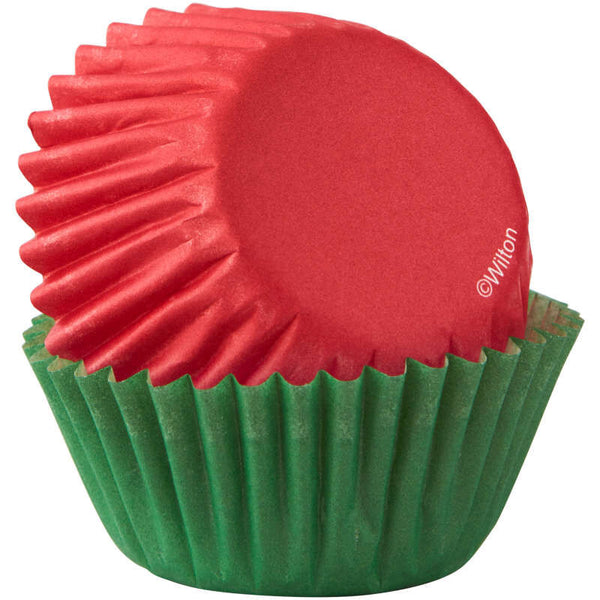 Red and Green Mini Cupcake Liners, 100-Count