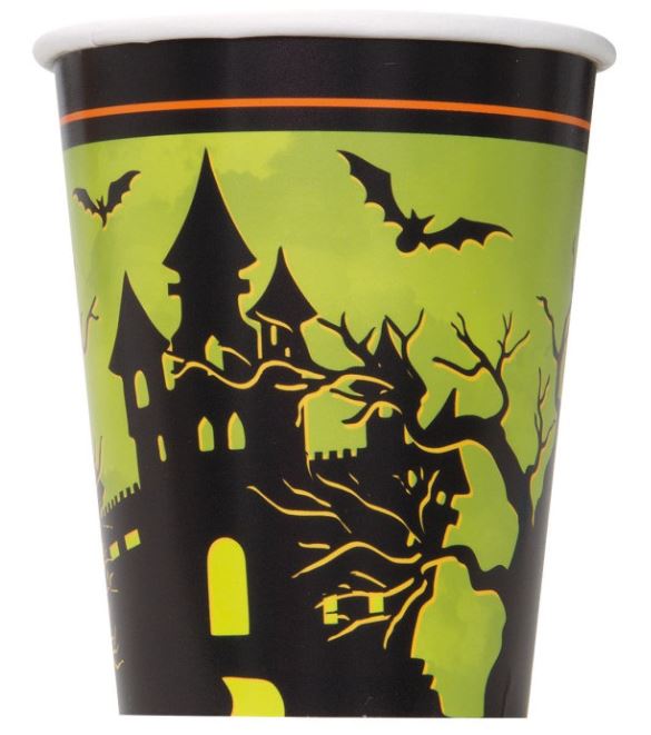 Haunted House 9oz Paper Cups, 8ct