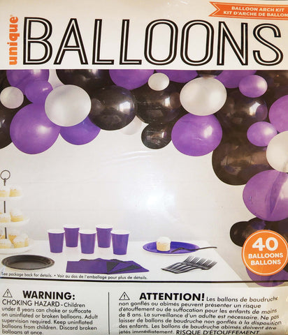 Black, Purple, & Silver Balloon Kit, 40pc