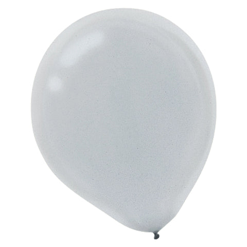 Silver Pearlized Latex Balloons - Bulk