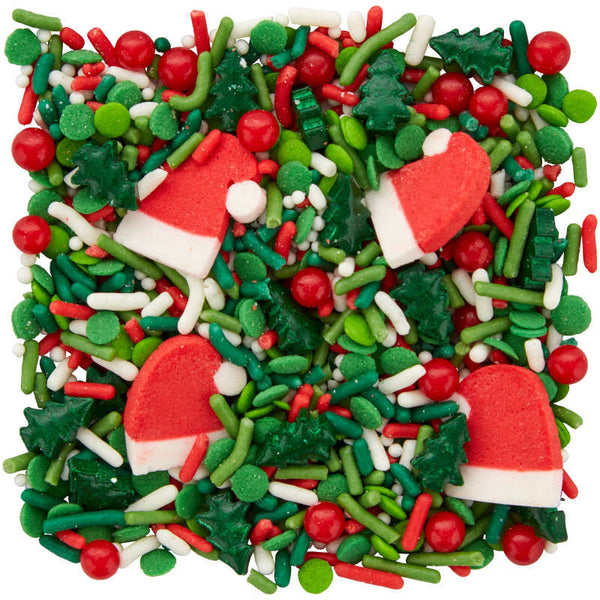 Santa Hat and Green Tree Christmas Sprinkle Mix, 3.8 oz.
