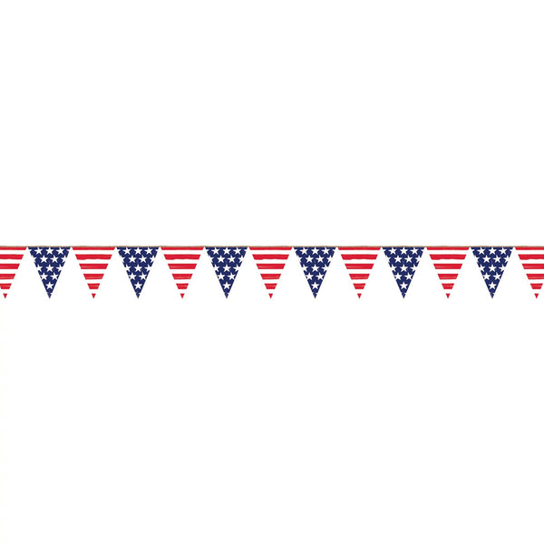 Stars and Stripes Plastic Pennant Banner, 1ct