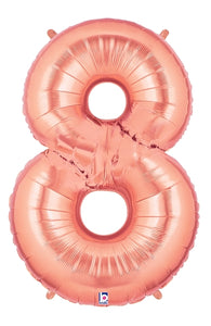MegaLoons 34" Numeral 8 Balloon - Rose Gold