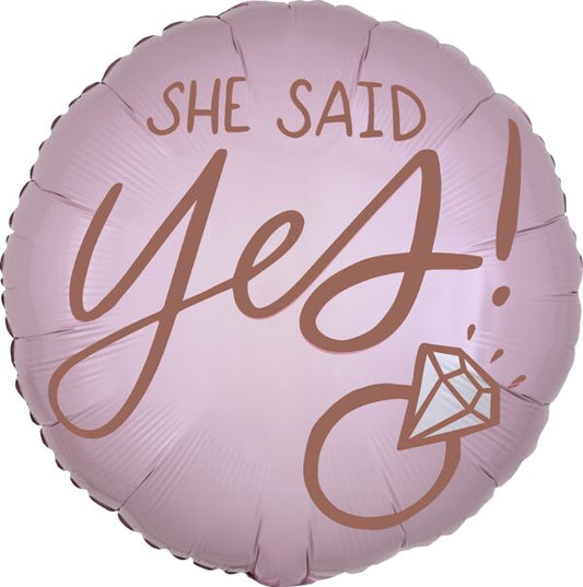 Blush Wedding She Said Yes! 17" Foil Balloon, 1ct