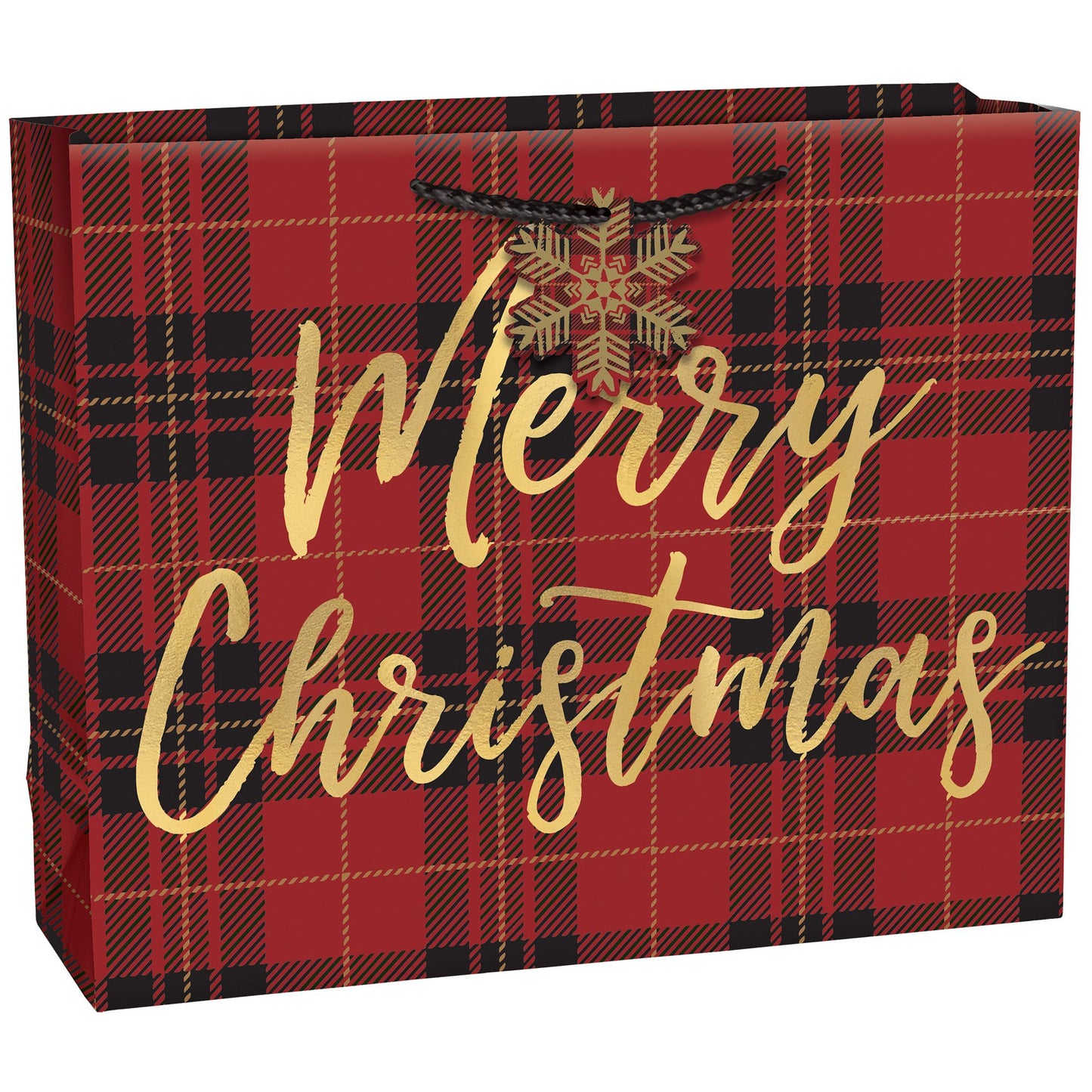 Plaid Merry Christmas Horizontal Bag