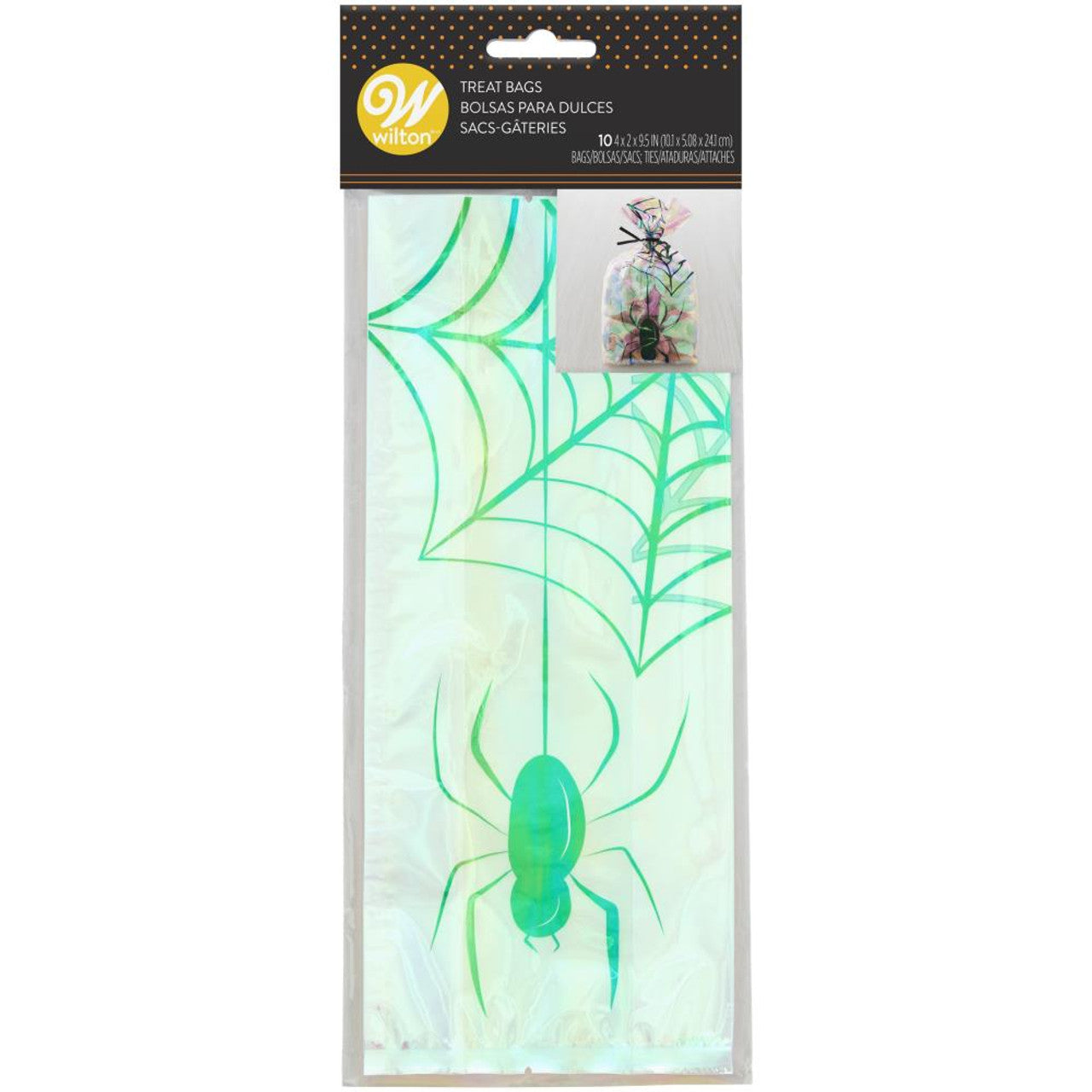 Iridescent Spider Treat Bag, 10ct