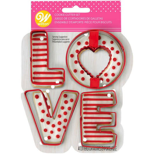 Juego de cortadores de galletas Love, 4 piezas 