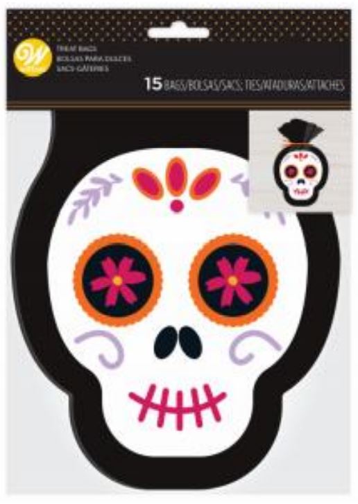 Bolsa de golosinas con forma de calavera, 15 unidades 