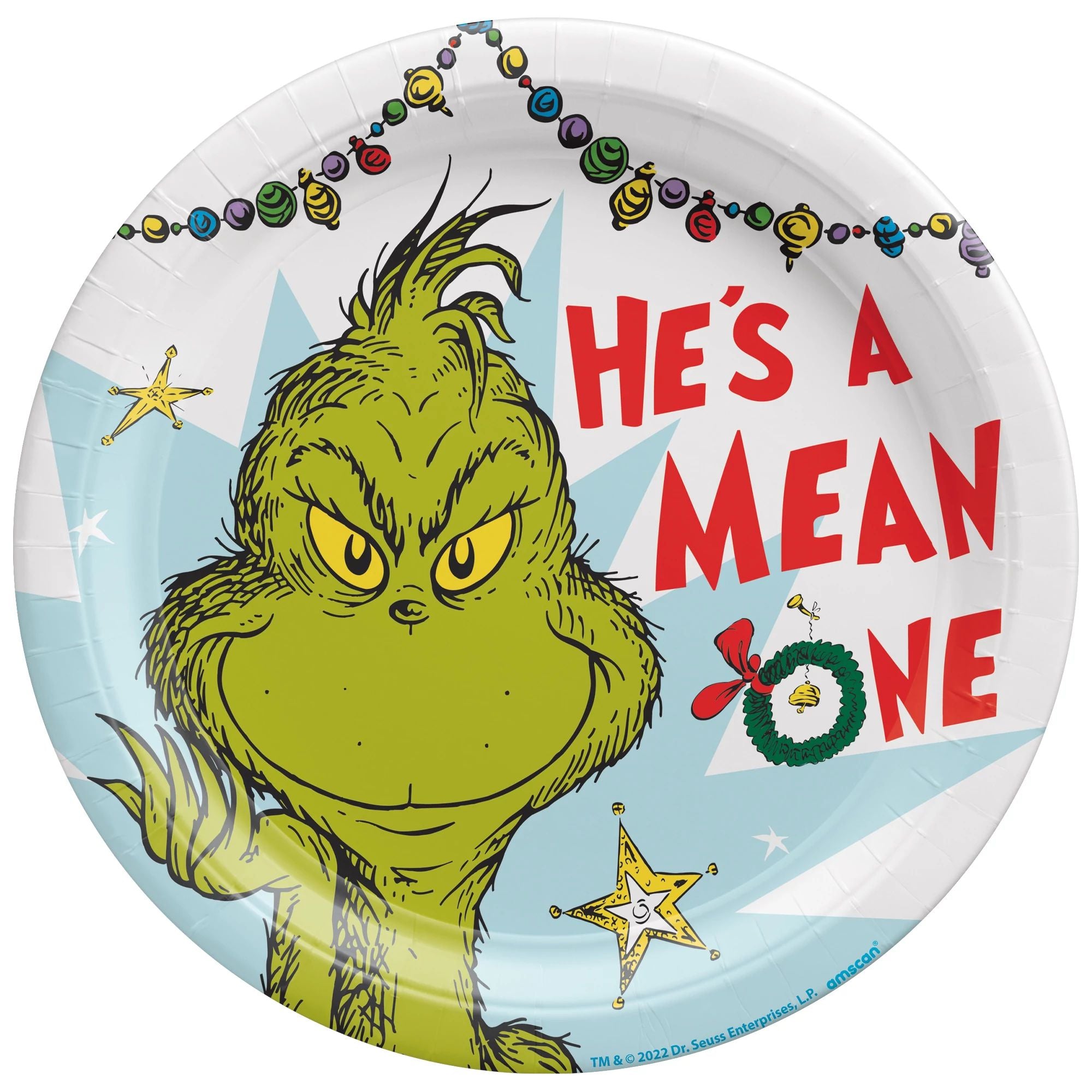 Traditional Grinch 10.5" Round Plates, 8ct