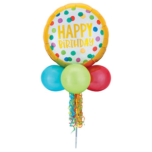 Happy Birthday Dots Balloon Yard Sign