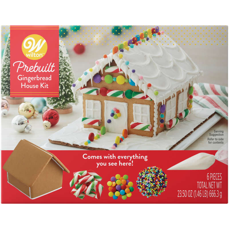 Pre-Built Christmas Gingerbread House Kit, 6-Piece