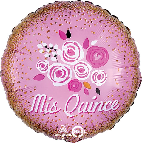 Mis Quince Floral Crown 18" Balloon, 1ct