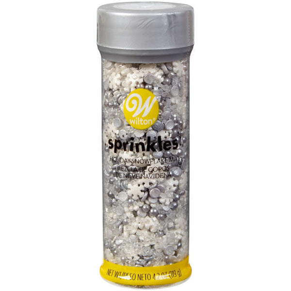 Snowflake Sprinkles Mix, 4.2 oz. White & Silver Mix