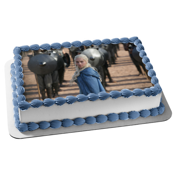 Game of Thrones and Now His Watch Is Ended Daenerys Targaryen Edible Cake Topper Image ABPID26956