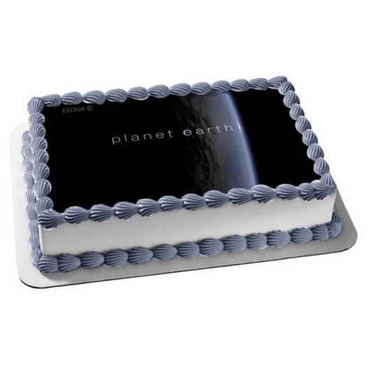 Planet Earth Outer Space Background Edible Cake Topper Image ABPID27049