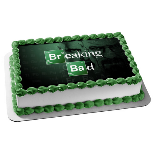 Breaking Bad Walter White Jesse Pinkman Periodic Table Background Edible Cake Topper Image ABPID27070