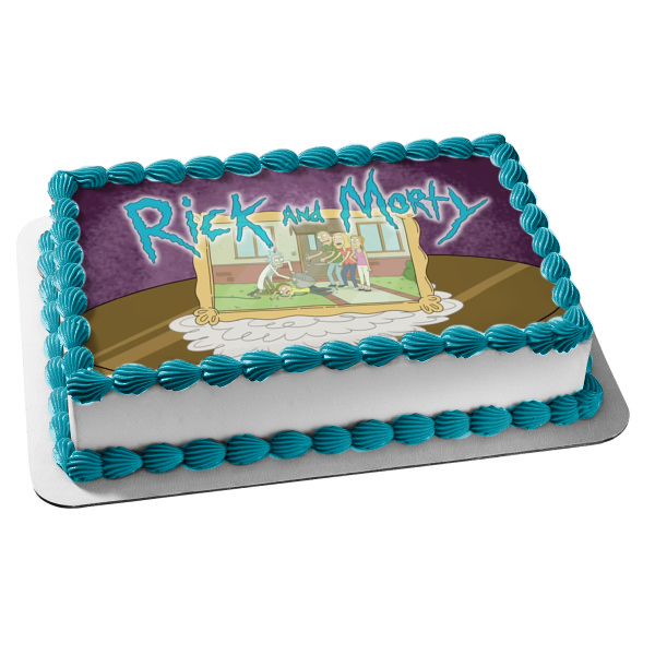 Rick and Morty Picture Frame Rick Morty Beth Summer Jerry Edible Cake Topper Image ABPID27087