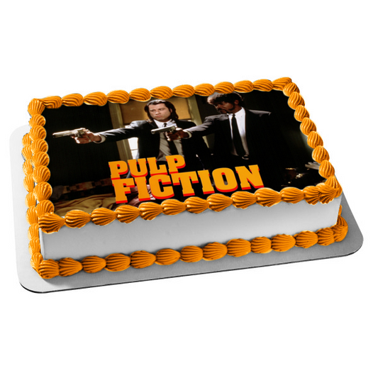 Pulp Fiction Vincent Jules Guns Edible Cake Topper Image ABPID27145