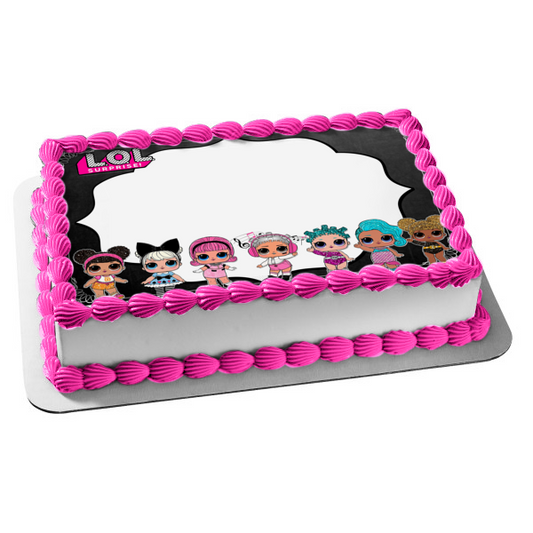 LOL Surprise Dolls Beats Lotta LOL Queen Bee Hoops Madame Queen Splash Queen Adorno comestible para tarta Marco de imagen ABPID27168 