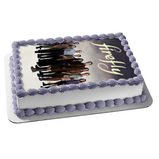 Firefly Malcom Kaylee Jayne Inara River Hoban Zoe Simon Shepherd Starry Sky Background Edible Cake Topper Image ABPID27189