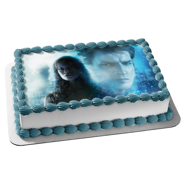 Firefly Malcom Inara Blue Background Edible Cake Topper Image ABPID27193