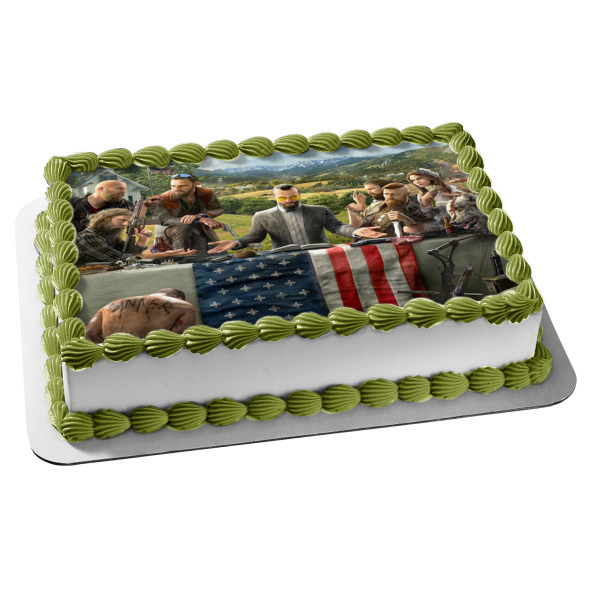Far Cry 5 Joseph Seed Faith Seed John Seed Jacob Seed Nick Rye American Flag Wolf Edible Cake Topper Image ABPID27212