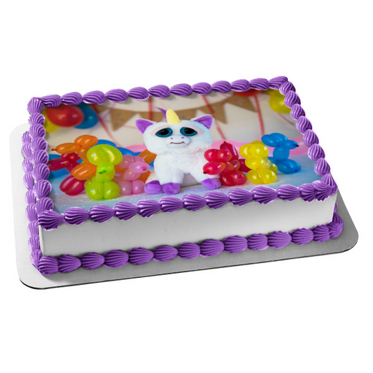 Feisty Glenda Glitterpoop Colorful Balloon Animals Edible Cake Topper Image ABPID27373