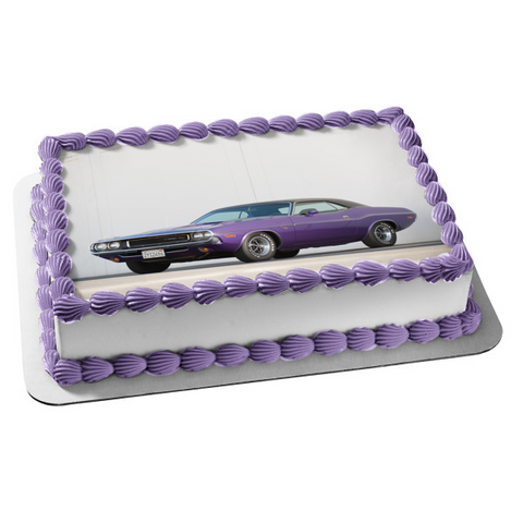1970 Purple Dodge Challenger Rt Sports Car Edible Cake Topper Image ABPID27404