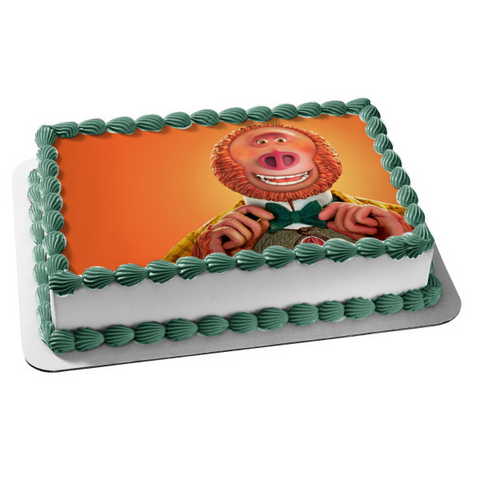 Missing Link Mr. Link Orange Background Edible Cake Topper Image ABPID27524