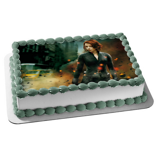 The Avengers Black Widow Natasha Alianovna Romanova Marvel Explosion Edible Cake Topper Image ABPID28061