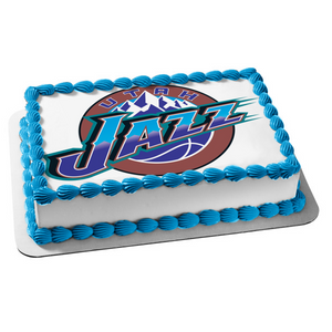 Utah Jazz Basketball Logo NBA Edible Cake Topper Image ABPID28066